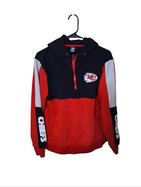 Clothes: Mens Size Medium Kansas City Cheifs Half Zip Hoodie NWOT